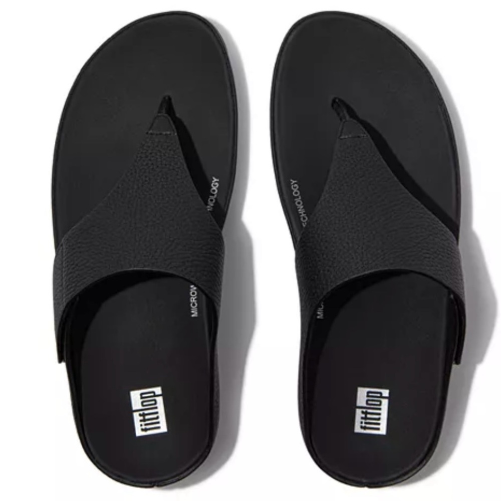 Fitflop, Adjustable Raw-Edge Tumbled-Leather Toe-Post Sandals